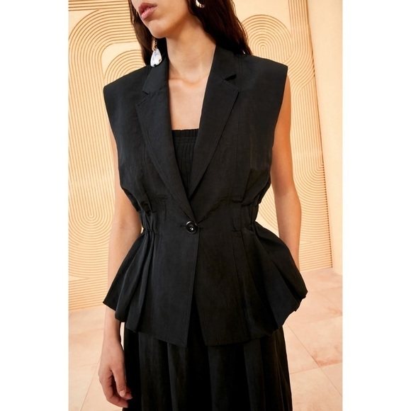 NWT Ulla Johnson Beatriz Linen-Blend Peplum Vest - Picture 1 of 7